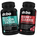DR. BO Colon & Kidney Cleanse Detox Support Supplement - 15 Tage Darmreinigung Pillen & Probiotika für Blähungen & Täglicher Stuhlgang Flush - Hilfe Unterstützung Nieren, Blase & Harnweg Gesundheit