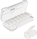 HBlife Wöchentliche Pille Organizer und Spender 2 Mal pro Tag, täglich AM und PM Reise Pille Box Container 7 Tage für Vitamine, Medikamente, Ergänzungen und Fischöl, Dustproof Medicine Divider Case (Clear)