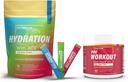 Sugar Free Hydration Powder Packets Vielfalt - 15 Stick Packs & PreWorkout Pulver mit ACV | Hitze, Übung, Reisen, tägliche Hydration + Superfood Energie & All-Natural Nitric Oxide Booster Plus Koffein