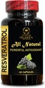 RESVERATROL Extract - Immune Tonic Supplements, Antioxidants with Immune boosters, Non-GMO Energy Pills, Anti Aging, Vegan Resveratrol Supplement - 1 Bottle 60 Capsules