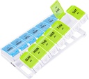 AUVON Weekly Pill Organizer 2 Mal pro Tag Arthritis Freundlich mit Spring Open Design, BPA kostenlos 7 Tage PM Pill Box Case mit großen separaten Komponenten zu halten 9 Fischöle, Supplement, Medikamente