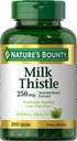Nature's Bounty Milk Thistle Capsules, traditionell für Lebergesundheit, Kräuterergänzung, 250 mg pro Servierung, 200 Count