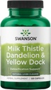 Swanson Milk Thistle, Dandelion & Yellow Dock - Herbal Liver Support Supplement - Natürliche Ergänzung zur Erhaltung der Gesamtgesundheit & Wohlbefinden - (120 Kapseln) 1 Pack