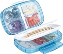 Daviky Travel Pill Organizer, Wöchentliche Pille Dispenser 1 Mal am Tag, große Pille Box, Moisture Proof 8 Compartment Pille Case, Tragbare Pille Halter für Medikamente, Ergänzungen und Vitamine (blau)