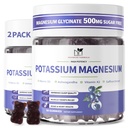 2 Pack Kalium-Magnesium-Gummi-Gummi, Zuckerfreie Kalium-Gummi-Gummi-Gummi-Gummi-Gummi-Gummi-Gummi-Gummi-Gummi-Gummi-Gummi-Gummi-Gummi-Ergänzungen mit Calcium, Zink, Vitamin für Leg Cramps & Muskeln