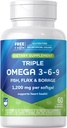 Rite Aid Triple Omega 3, 6, 9 Softgels - 60 Count Fish Oil, um ein gesundes Herz, DHA und EPA, Flammenöl und Borage Öl zu unterstützen