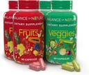 Balance of Nature Fruits & Veggies Supplements - Ganze Obst und Gemüse Zutaten für Frauen, Männer und Kinder - 90 Fruchtkapseln, 90 Veggie Kapseln - 2 Sets