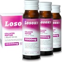 Losoki Liquid Collagen Peptide Drink - 10000mg Hydrolysed Marine Collagen Peptide mit Vitamin C, Premium Blend, fördern gesunde Haarhaut Nails Gelenke Knochen, (1 Box, 10 Flaschen)