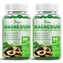 Hohe Absorption Magnesium Glycinate Softgels, Magnesium Supplements 400mg mit Zink, Vitamin E, B6 für Frauen Männer, verbessern Schlaf, Muskelentspannung & Knochen Gesundheit, Glutenfrei, Non-GMO, 2 Pack