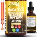 Clean Nutra Organic Maca Root Liquid Drops mit Ashwagandha, Fenugreek, Beet Root und L-Arginine Liquid Multivitamin für Damen und Herren - Adapto Drive