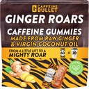Ginger Roars - 60 Energy Gummies - Vegan Caffeine Chews Jede 33mg, Hergestellt mit einem Tasty, Natural Fiery Kick für verbessertes Laufen, Radfahren, Preworkout & Focus.