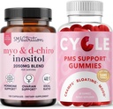 SMNutrition PMS Unterstützung Gummie & Myo-Inositol & D-Chiro Inositol | Hormon Balancing Bundle mit 40:1 Ratio Inositol Ergänzung (30 Servierungen) und Kräuter-Zyklus Unterstützung Gummies für Frauen (30 Servierungen)