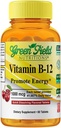 Greenfield Nutritions Halal Vitamin B12 1000mcg - Cherry Flavored Fast Absorption 60 Sublingual B12 Tablets - Natürliche B12 Halal Vitamine, unterstützt Gehirn, Blutzellgesundheit und Energiemetabolismus