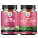 Bundle of PMS Support and Saw Palmetto für Damen - DIM, Chasteberry, Black Cohosh & Ashwagandha für Period Cramps, Bloating, Mood Swing und Saw Palmetto Extrakt mit Maca Root & Biotin für Haarausfall