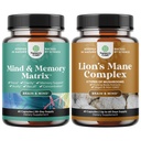 Bundle of Advanced Nootropics Brain Support Supplement mit Memory & Focus Vitamins und Advanced Lion's Mane Mushroom Supplement mit Reishi, Chaga, Maitake & Shiitake für Memory Support & Focus