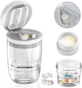 White-1 Pille Splitter und Cutter, Crushes Tabletten, Vitamine, Edelstahl Klinge, abnehmbare Trinkbecher