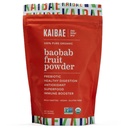 KAIBAE Premium Organic Baobab Powder I Prebiotic Gut Health, Intermittent Fasten, Immunität, Hydration | Vitamin C, Polyphenole, Mineralien | Fiber Supplement | 8 oz.