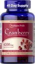 Puritan's Pride Premium Cranberry Fruit Concentrate 84 mg (4200 mg Äquivalent) mit Vitaminen C und E, Nahrungsergänzung für Immunsystemunterstützung, 4 Monate Versorgung, 250 Rapid Release Softgels