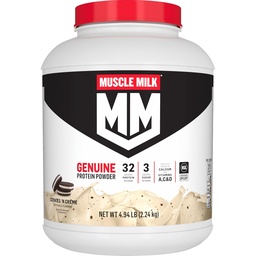 Muscle Milk Genuine Protein Powder, Cookies 'n Crème, 4.94 Pfund, 32 Portionen, 32g Protein, 2g Zucker, Calcium, Vitamine A, C & D, NSF zertifiziert für Sport, Energizing Snack, Packaging May Vary