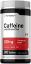 Horbäach Koffein Pillen 200mg | mit Grüner Tee | 200 Tabletten | Vegetarisch, Non-GMO & Gluten Kostenlos