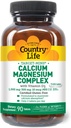 Country Life Target-Mins Calcium Magnesium mit Vitamin D-Komplex, 1000mg/500mg/10mcg, 90 Tabletten, zertifiziert Glutenfrei, zertifiziert Vegetarisch