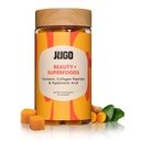 JUGO Beauty + SUPERFOODS | Hair Skin Nails Supplement mit Hyaluronsäure & Turmeric | 40 Count Plant-Based Gummies | Gelatin-Free, Non-GMO, Made in USA