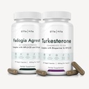 Fadogia Agrestis 600mg + Turkesterone 500mg Bundle (2X Mehr Pure - 20% Std Extract) (3X Absorbency mit BioPerine & Hydroxypropyl-Beta-Cyclodextrin) Unterstützt gesunde Muskelrückgewinnung, Stamina - Vegan