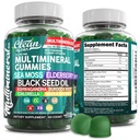 Sea Moss Gummies | Klinisch getestet - Schwarz Seed Öl Ashwagandha Elderberry Burdock Root Chlorella Manuka Honey - Vegan Irish Sea Moss Gummy Vitamine für Erwachsene Kinder Männer Frauen - Grüne Apfel Geschmack