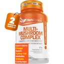 Herbtonics All-in-One Pilz Ergänzung für Immunsystem Unterstützung | Nootropic Brain Unterstützung Ergänzung mit Lion's Mane, Cordyceps, Reishi | Powerful Mushroom Complex | 120 Vegan Kapseln