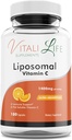 Vitali Life Liposomal Vitamin C, 1400 mg, 180 Kapseln, Ultra Hohe Absorption von Ascorbinsäure, Leistungsstarkes Antioxidans, Immunsystem-Unterstützung, Kollagen-Boosting für Hautgesundheit