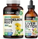 BIO KRAUTER Dandelion Root 250 Kapseln & Liver Unterstützung Tincture 4 Fl. Oz.