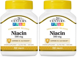 21st Century Niacin 500 mg verlängerte Freisetzung Tabletten, 100 Count (27474) (Pack von 2)