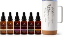 Plant Therapy Total Tincture Package Enthält 30 mL Jede von Organic Ashwagandha, Asian Ginseng, Echinacea Blend, Elderberry, Lemon Balm, Turmeric & Travel Mug