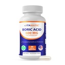 Vitamatic Borsäure Vaginal Kapsel Shell Suppositorien 600 mg USP Grad Borsäure in vegetarischer Kapsel Shell - 60 Zähler