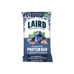 Laird Superfood Functional Protein Bars, Protein Bar aber besser mit realen Inhaltsstoffen, Functional Mushrooms 10g Plant-Based Protein, 6g Fiber, Blueberry Sonnenblume Butter, 10 Count (Pack von 1)