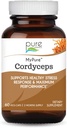 PURE ESSENCE LABS MyPure Cordyceps - Organic Mushroom Supplement - 100% Echter Pilzextrakt - Beste für Immununterstützung, Stress Relief, Energie für Erwachsene Männer und Frauen (60 Kapseln)