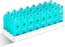 Daviky Monatliche Pille Organizer 2 Mal pro Tag, 30 Tage Pille Box AM PM mit separatem Container, Ein Monat Medizin Fall zweimal pro Tag Vitamine, Ergänzungen und Medikamente (Cyan)