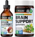 BIO KRAUTER Brain-Unterstützung 60 Gummis & Gehirn Unterstützung Pilz Tincture 4 Fl. Oz.