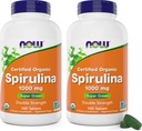 NOW Foods Organic Spirulina 1000mg Tablets - 300 Count (Pack von 2) - Non-GMO, Super Green Whole Food Supplement - Double Strength 1000 mg - Natürlich heben Beta-Carotene (VIT A), B-12 und GLA
