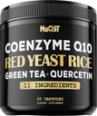 Rote Hefe Reis 13500mg Grüner Tee 4500mg Quercetin 4500mg Zusatz &amp; Mehr - Unterstützung Herzgesundheit, Immunsystem & Körper Balance - 60 Kapseln