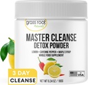 Grass Root Naturals Master Cleanse Detox Pulver-Lemonade Detox 3-Tage Pflanzen-Based Supplement mit Zitronen, Maple Syrup und Cayenne Diät, 6.34oz Container