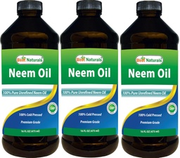 Best Naturals 100% reines Neem Öl, 100% kalt gepresst und unverarbeitet - 16 OZ (3 Flaschen)
