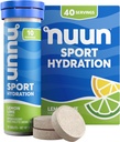 Nuun Sport Elektrolyt Tablets mit Magnesium, Kalzium, Kalium, Chloride & Natrium, Gluten Free & Vegan, Zitronenlime, 4 Packung (40 Portionen insgesamt)