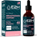 E2H Breastfeeding Supplement and Lactation Support - Liquid Lactation Supplement - Enthält Fenugreek, Milchdistel, Fenchel und mehr - Kein Alkohol - Vegan - 2 Fl Oz