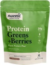 Nuzest – Protein Greens + Beeren – Superfood Powder – Plant Protein Blend - 300g / 10.6 oz Pouch (10 Servierungen) (Cocoa, 300g)