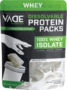 VADE Nutrition Dissolvable Protein Packs - 100% Whey Isolate Protein Pulver Vanille Milkshake - Low Carb, Low Calorie, Lactose Free, Sugar Free, Fat Free, Gluten Free - 30 Packets to Go
