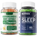 NEVISS Melatonin Free Sleep Gummis + Ashwagandha Gummis 2000mg