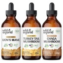 Wild & Organic Lion's Mane, Türkei Tail & Chaga Mushroom Tinkturen