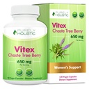 Rein ganzheitliche Chasteberry Vitex Supplement 650mg - 4 Monate Versorgung 120 Vegan Kapseln Agnus-Castus Chaste Tree Berry Kapseln unterstützt normale Hormon Balance für Frauen