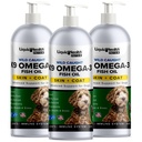 Flüssige Gesundheit Haustiere K9 Omega 3 Fischöl für Hunde - Liquid Omega 3 Ergänzung für Haustiere mit EPA + DPA + DHA - Reduzieren Sie Juckreiz & Shedding, Unterstützung Gelenke, Immunität, Gehirn, Herzgesundheit - USA Made (3 Pack)